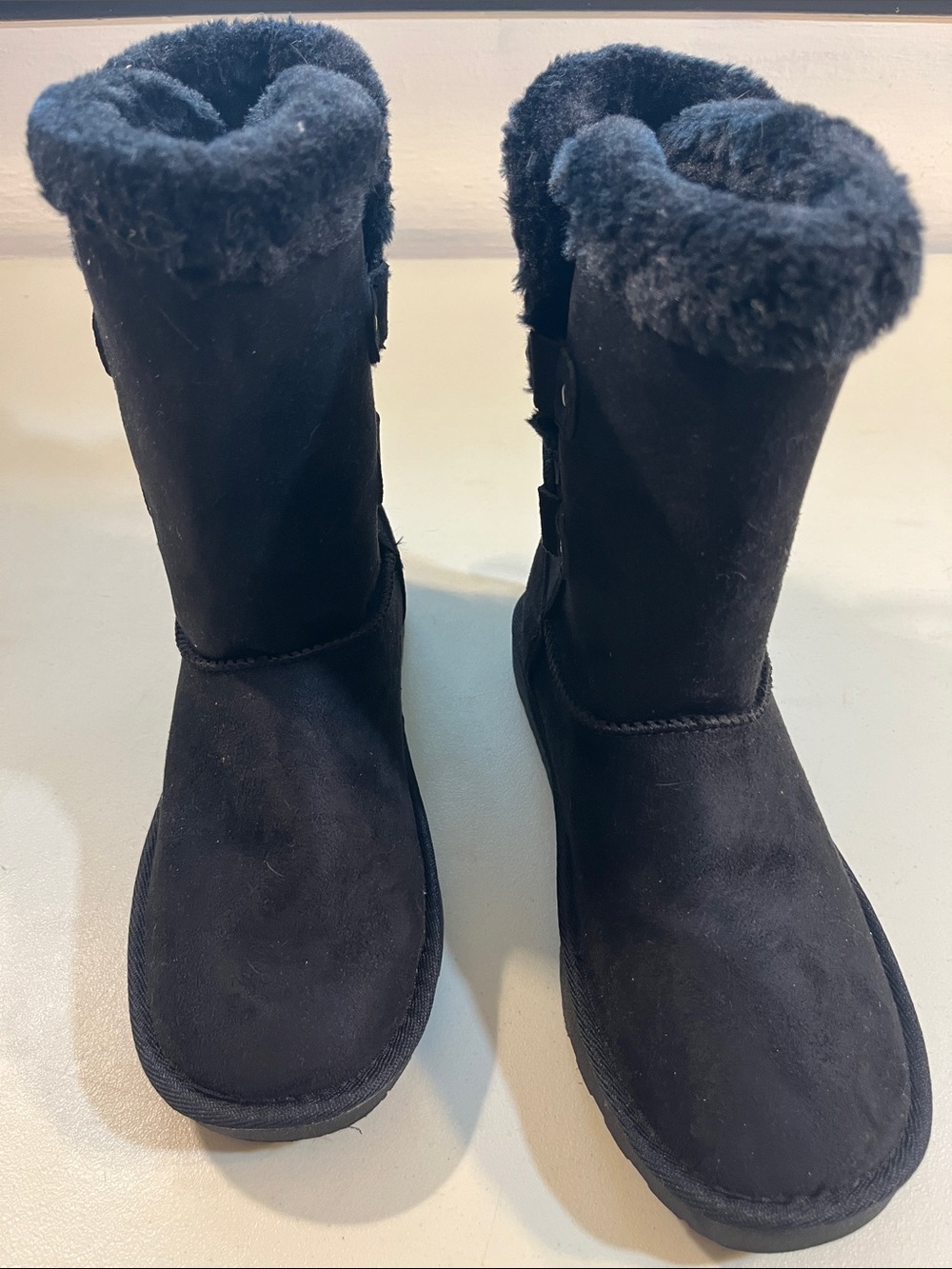 pop Black Faux-Shearling Tall Winter Boots